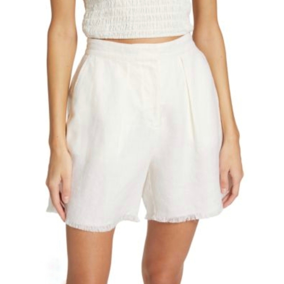 ATM Anthony Thomas Melillo Linen Pleated Shorts Raw Hem - Picture 1 of 12
